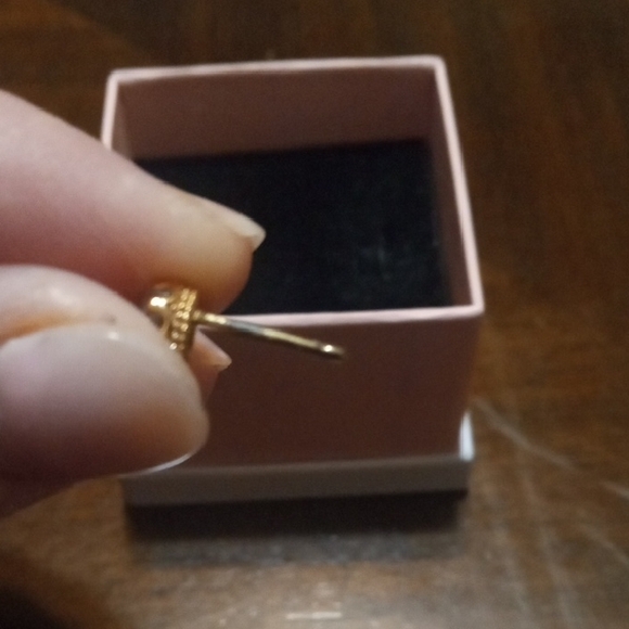 Pandora Gold and White Stud Earrings - Picture 2 of 5